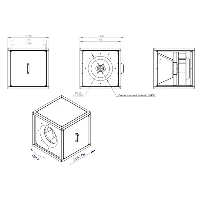 Box fan motor outside air flow - MPC T 500 D4 K01