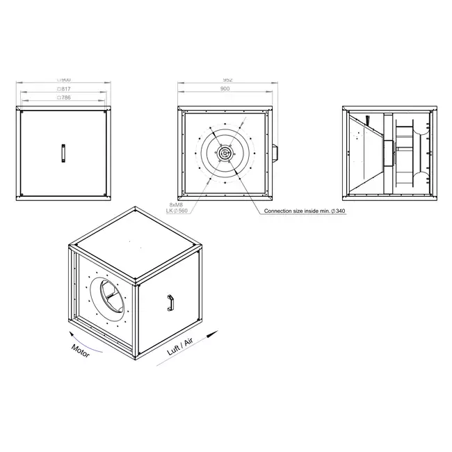 Box fan motor outside air flow - MPC T 560 D4 K01