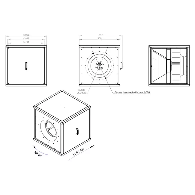 Box fan motor outside air flow - MPC T 630 D4 K01