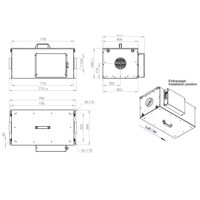 Supply unit with electric heating - FFH 125 EC EOJR 01