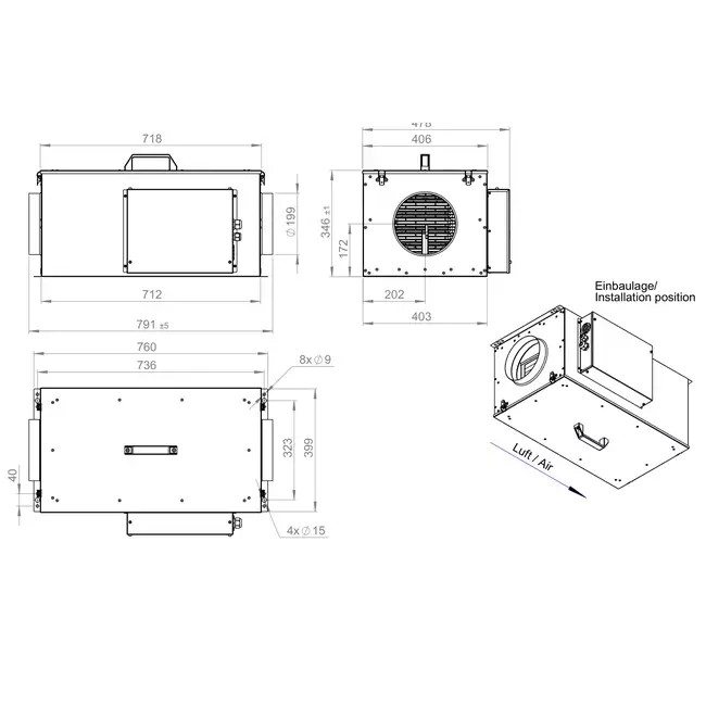 Supply unit with electric heating - FFH 200 EC EOJR 01