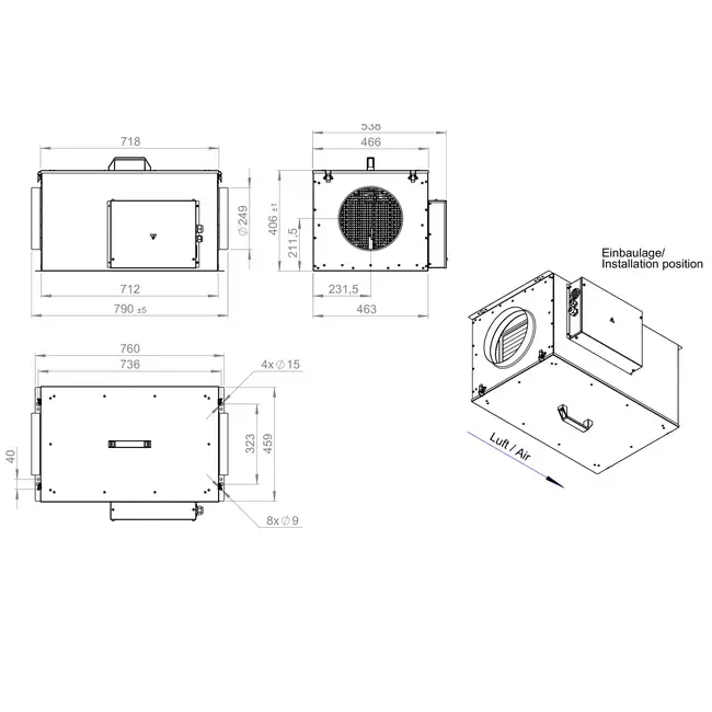 Supply unit with electric heating - FFH 250 EC EOJR 01