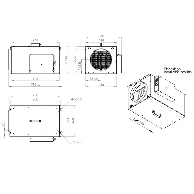 Supply unit with electric heating - FFH 315 EC EOJR 01