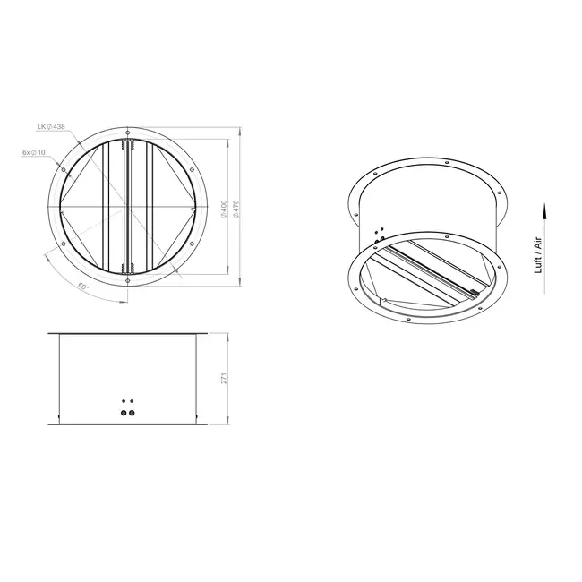 Self-closing roof shut-off valve galvanized sheet steel - DVK 400 10