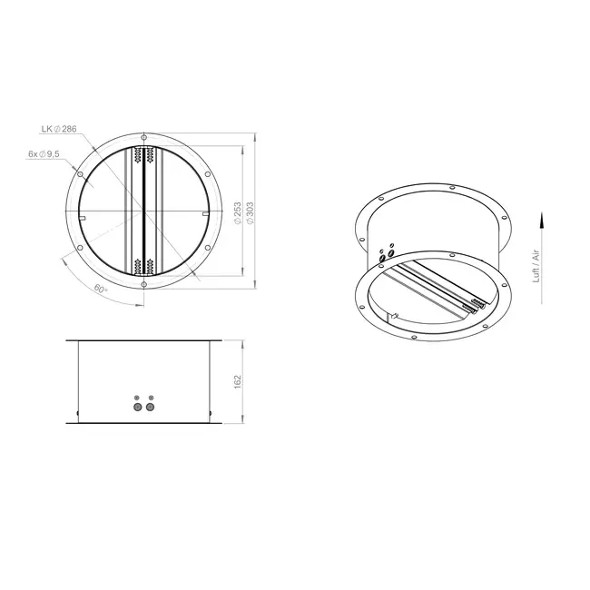 Self-closing roof shut-off valve galvanized sheet steel - DVK 250 10