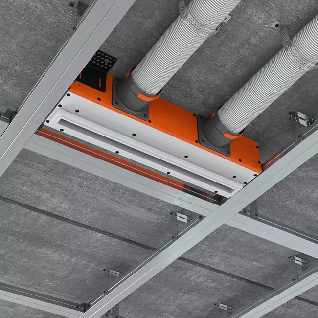 Ergovent drop-in frameless louvre 500 mm with connection diameter 75 mm - standard