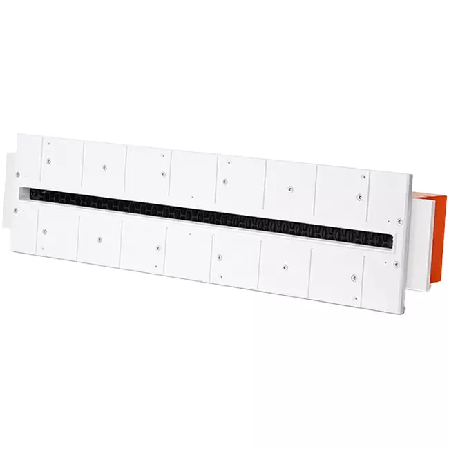 Ergovent drop-in frameless louvre 600 mm with connection diameter 75 mm - profile (vertical)