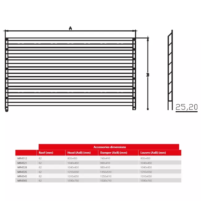 Maxivent by Econox louvre for MR4512 horizontal - LV