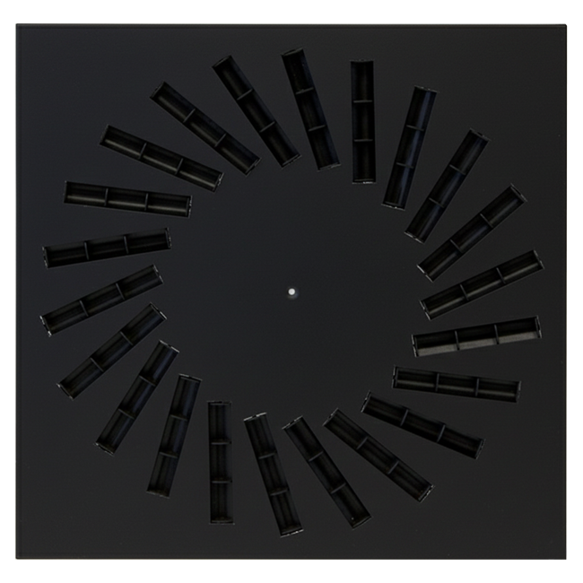 Swirl diffuser steel with adjustable deflectors - 595x595 mm - RAL 9005