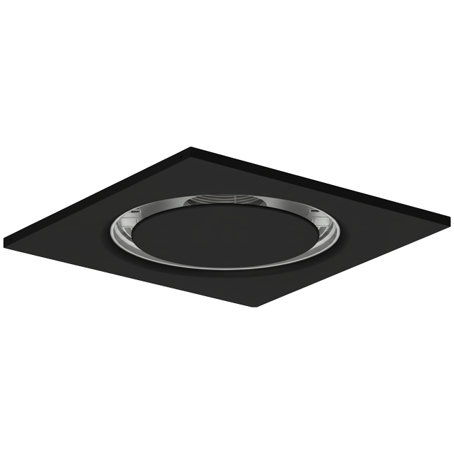 Ceiling diffuser steel round air outlet for supply and exhaust 595x595 mm - 200 mm - RAL 9005