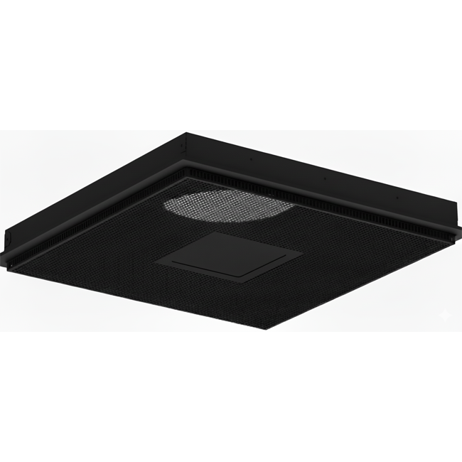 Perforated ceiling diffuser for supply and exhaust 595x595 mm - 160 mm - RAL 9005