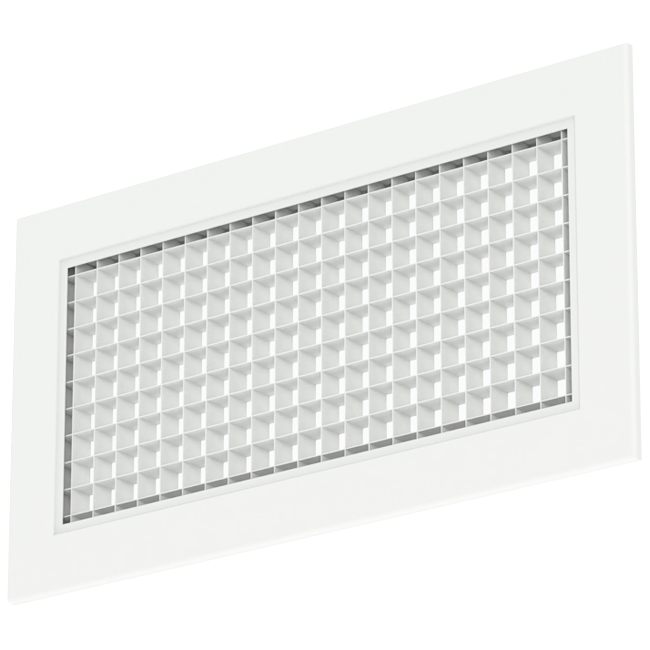 Wall grille aluminum with fixed grid - with friction springs - 600x300 mm - RAL 9016