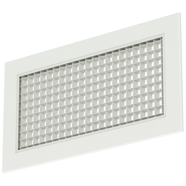 Wall grille aluminum with fixed grid - with friction springs - 600x300 mm - RAL 9010