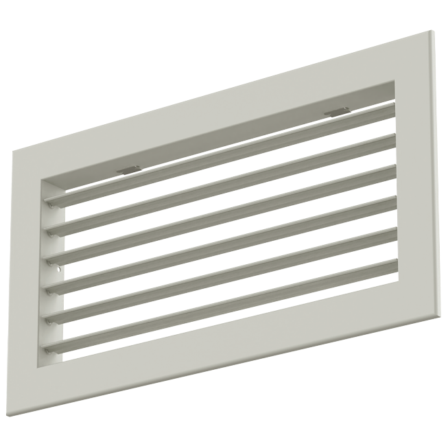 Wall grille aluminum single adjustable - with friction springs - 200x100 mm - RAL 9010