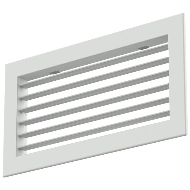 Wall grille aluminum single adjustable - with friction springs - 200x100 mm - RAL 9016