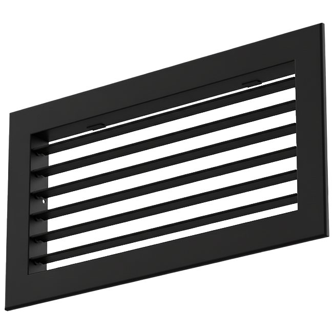 Wall grille aluminum single adjustable - with friction springs - 200x100 mm - RAL 9005