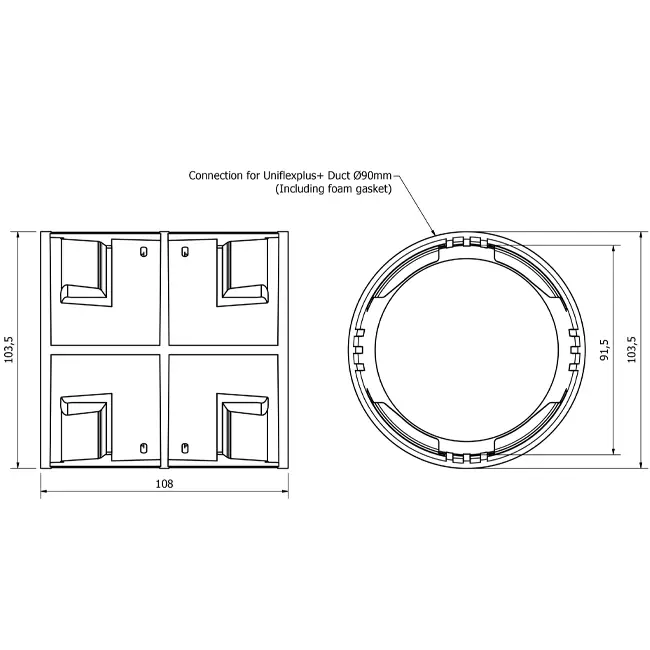 Vent-Axia Uniflexplus koppelstuk Ø90 mm