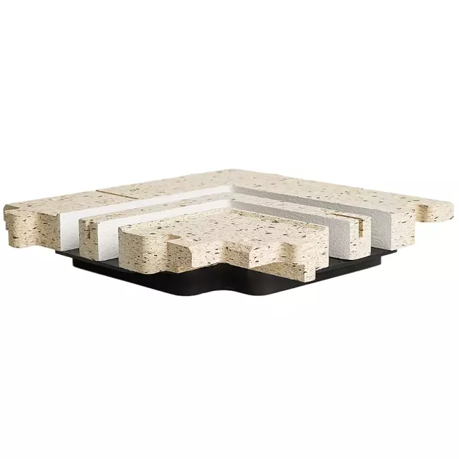 Ergovent 90 degree corner piece for modular instuctable line gratings with 2 slots