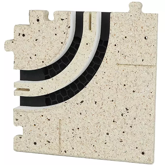 Ergovent curved corner piece for modular plug-in line gratings with 2 slots