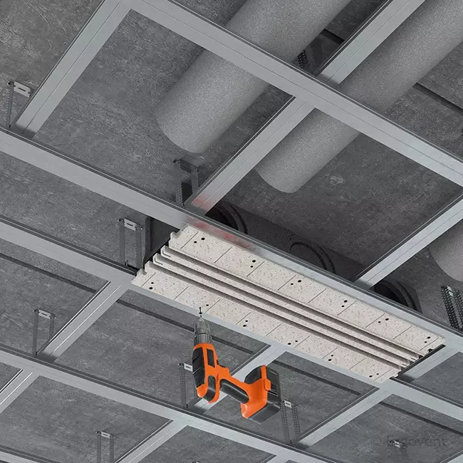 Ergovent plasterable frameless louvre 1000 mm with connection diameter 160 mm - air conditioning - 3 slots