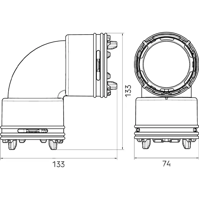 Ubbink Air Excellent 23C bend 90° connector