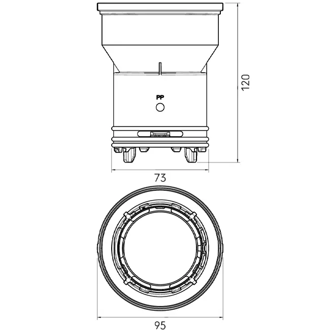 Ubbink Air Excellent 23C connector for DBOX air distribution box 125/500