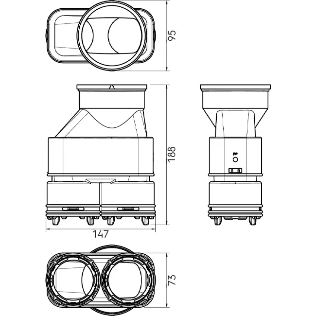 Ubbink Air Excellent 55SC-23C connector for DBOX air distribution box 200/800