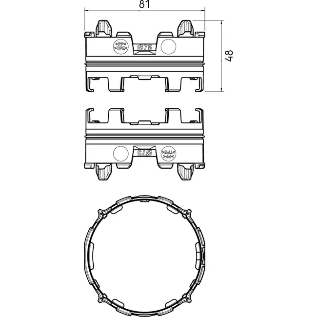 Ubbink Air Excellent 34C connector for DBOX air distribution box 200/800