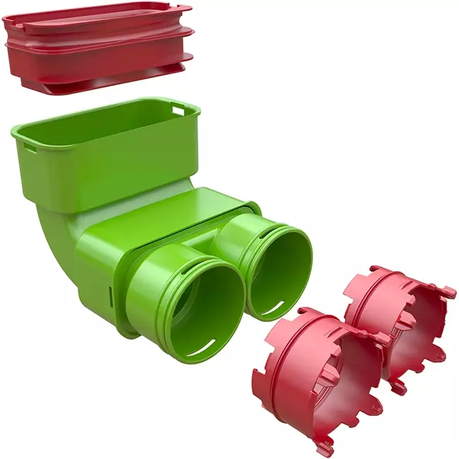 Ubbink Air Excellent 2x 23C - 55SC bend 90° reducer - vertical