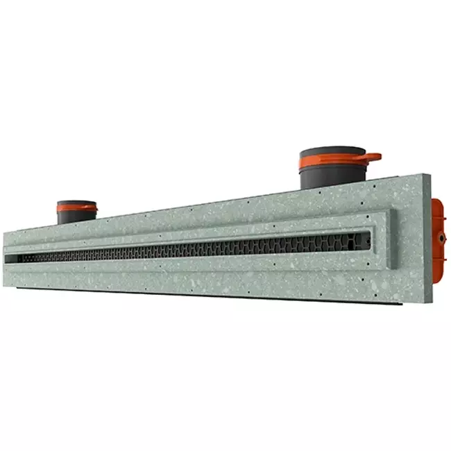 Ergovent plasterable frameless linear grille 1000 mm with 75 mm connection diameter - standard