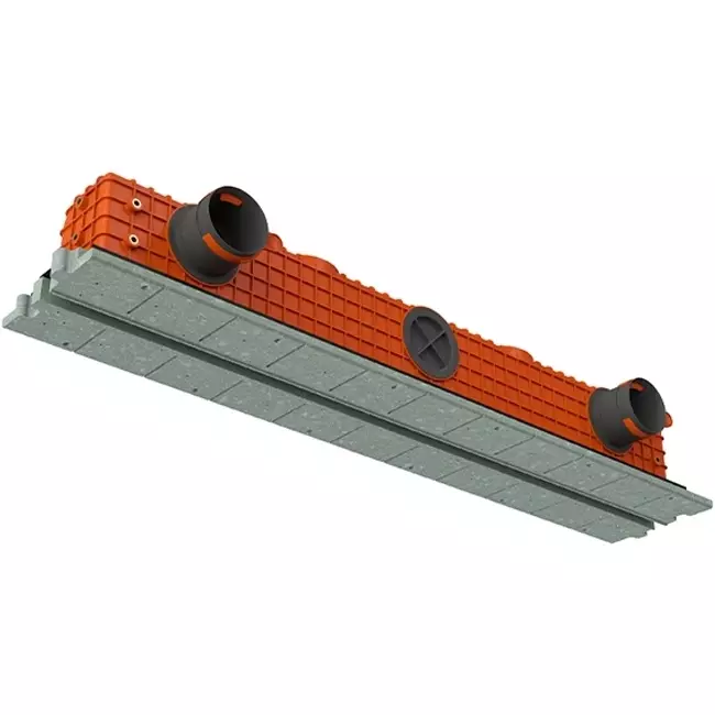 Ergovent plasterable frameless linear grille 1050 mm with 75 mm connection diameter - modular - 1 slot