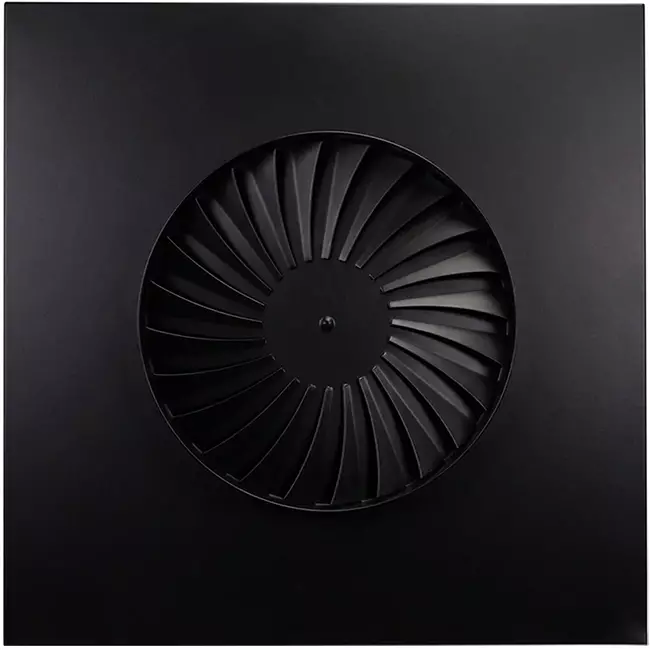 Swirl diffuser fixed blades 600mm square - SWS 600 RAL 9005 30% gloss
