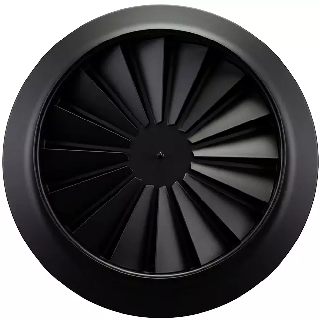 Swirl diffuser round 125 mm central screw - SWR125 RAL9005 30% glossy