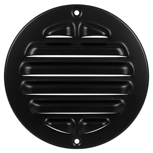 Outside grille round 125 mm aluminum - RAL9005 30% gloss
