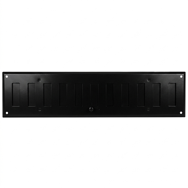 Wall grille adjustable 500x100mm metal - RAL9005 30% glossy