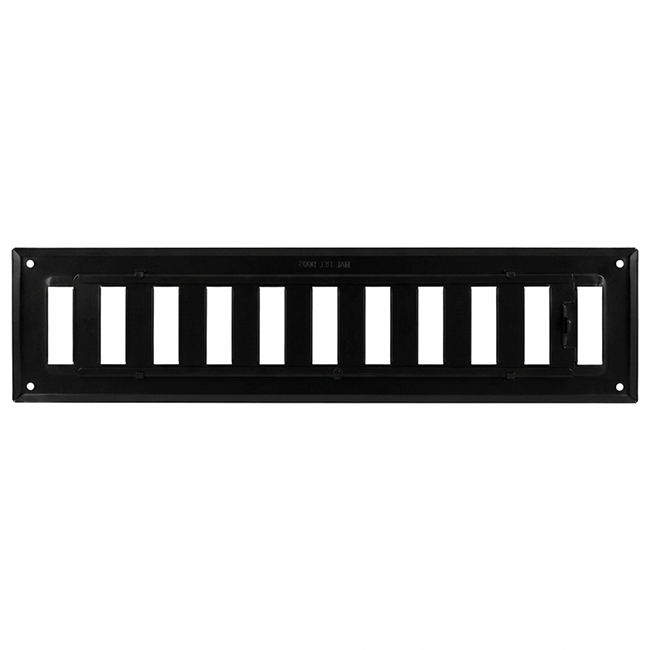 Wall grille adjustable 500x100mm metal - RAL9005 30% glossy