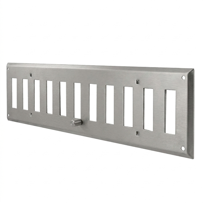 Wandrooster verstelbaar 400x100mm metaal - Ongecoat