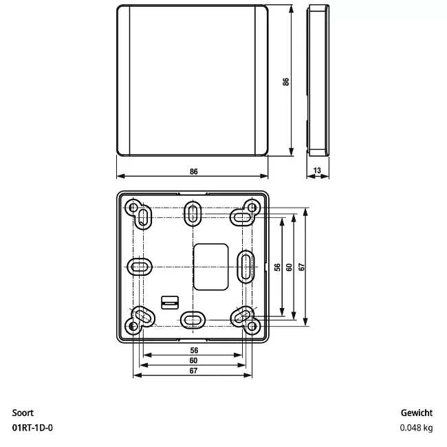 Belimo room temperature sensor Ni1000TK5000 - 01RT-1D-0