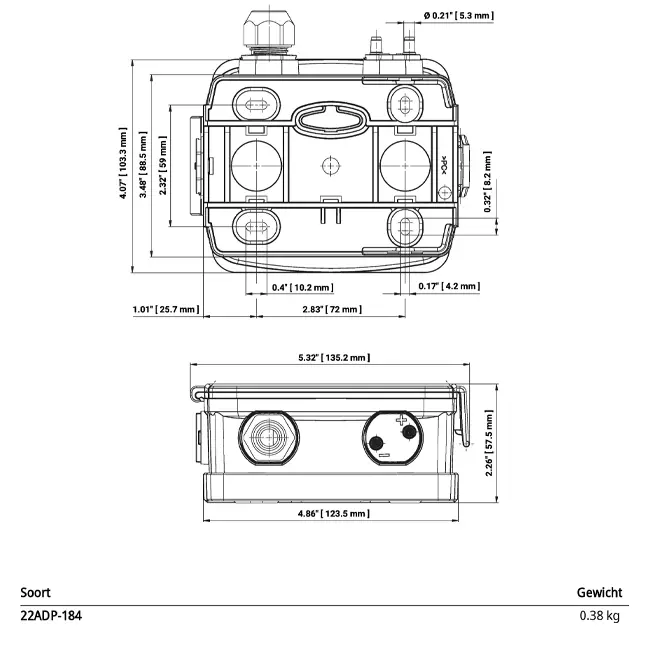 Belimo differential pressure sensor up to 2500 Pa - 22ADP-184