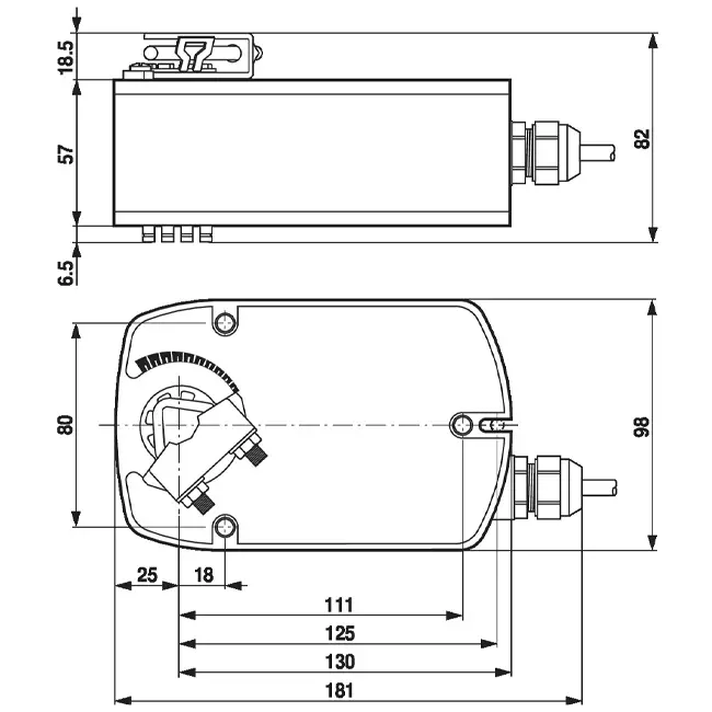 Belimo rotary valve actuator with spring return 24V - open/close - 4 Nm - LF24