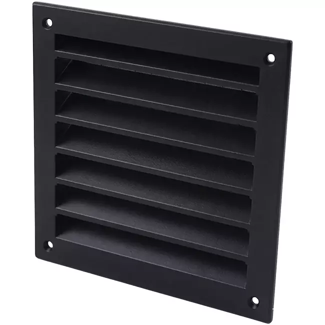 Exterior wall grille aluminum 100x100 mm - RAL 9005