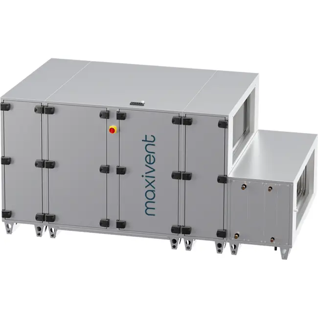 Maxivent WTW air handling units with counterflow heat exchanger, 7600 m³/h, with hot-water coil and DX cooling, horizontal, right-side configuration - PHE 7600 H WDJR T 02
