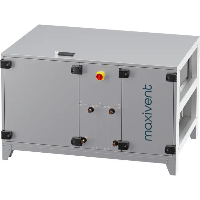 Maxivent WTW air handling units with heat exchanger, 3400 m³/h, with hot-water coil and DX cooling, horizontal, right-side configuration - RHE 3400 H WDJR