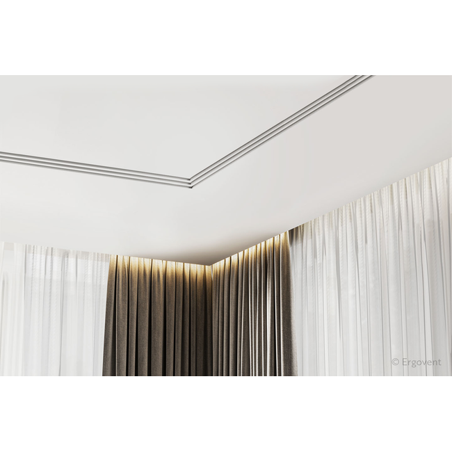 Ergovent 90-degree elbow for modular plug-in linear grilles with 3 slots