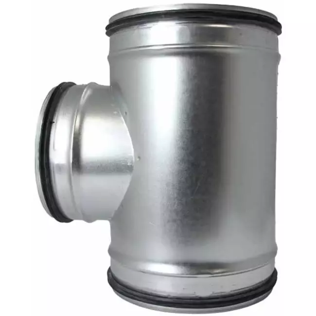 T-piece Ø 80mm with spigot Ø 80mm for spiral duct (90°)