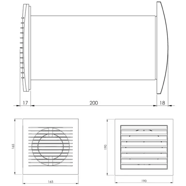 Fan Ø128 mm White with thermostat – SPKT125