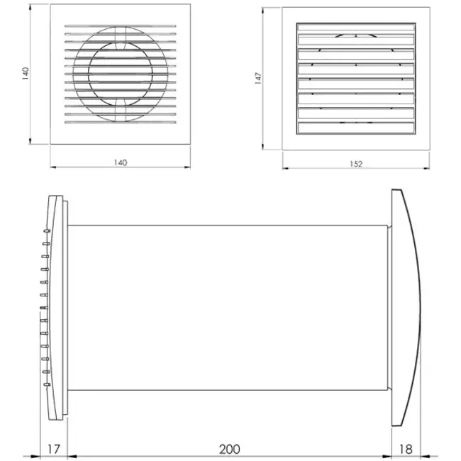 Fan Ø103 mm White with thermostat – SPKT100