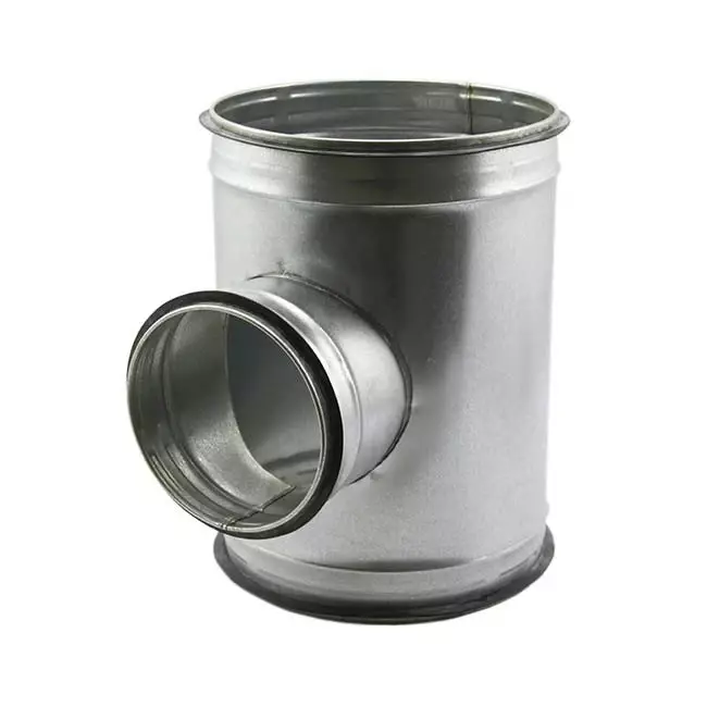 T-piece Ø 80mm with spigot Ø 80mm for spiral duct (90°)
