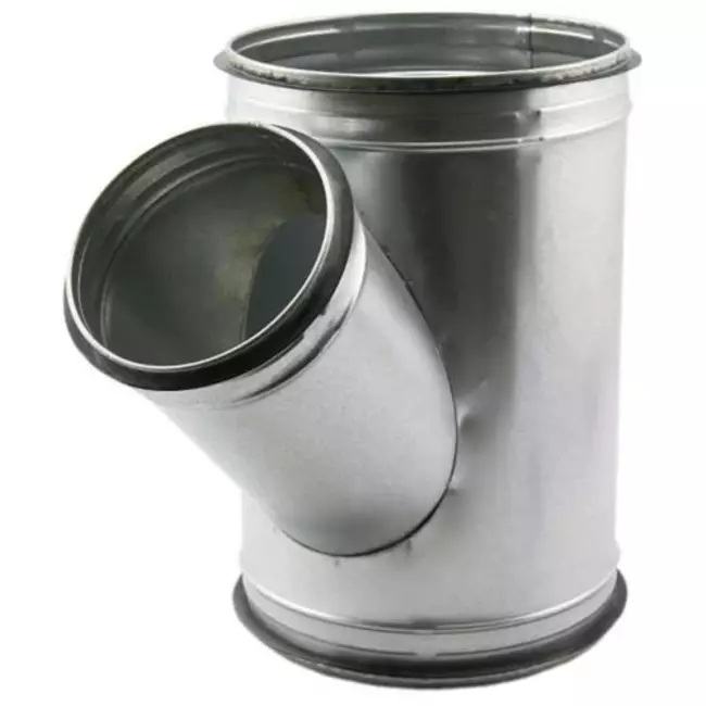 T-piece Ø 200mm with spigot Ø 100mm for spiral duct (45°)