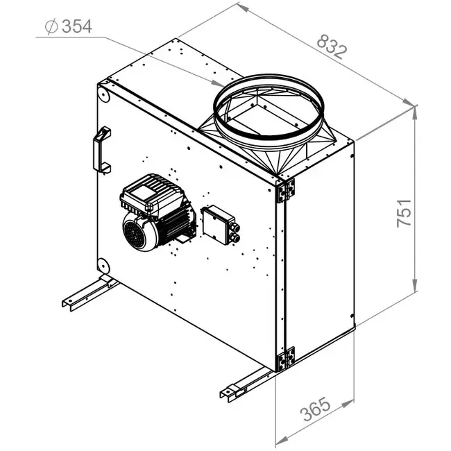 Box fan motor outside airflow - MPS 400 EC 30